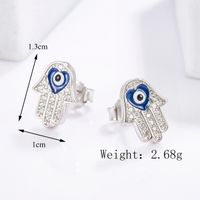 1 Piece Classical Funny Eye Octopus Plating Inlay Sterling Silver Zircon White Gold Plated Ear Studs main image 2