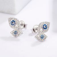 1 Piece Classical Funny Eye Octopus Plating Inlay Sterling Silver Zircon White Gold Plated Ear Studs main image 3