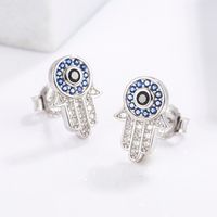 1 Piece Classical Funny Eye Octopus Plating Inlay Sterling Silver Zircon White Gold Plated Ear Studs main image 6