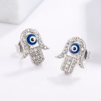 1 Piece Classical Funny Eye Octopus Plating Inlay Sterling Silver Zircon White Gold Plated Ear Studs main image 7