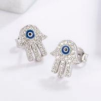 1 Pièce Classique Drôle Œil Pieuvre Placage Incruster Argent Sterling Zircon Or Blanc Plaqué Boucles D'Oreilles main image 8