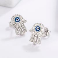 1 Piece Classical Funny Eye Octopus Plating Inlay Sterling Silver Zircon White Gold Plated Ear Studs main image 8