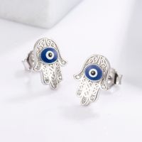 1 Pièce Classique Drôle Œil Pieuvre Placage Incruster Argent Sterling Zircon Or Blanc Plaqué Boucles D'Oreilles main image 9