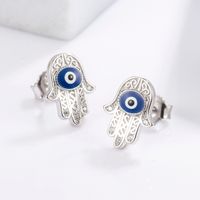 1 Piece Classical Funny Eye Octopus Plating Inlay Sterling Silver Zircon White Gold Plated Ear Studs main image 9