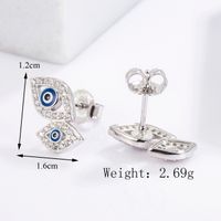 1 Piece Classical Funny Eye Octopus Plating Inlay Sterling Silver Zircon White Gold Plated Ear Studs sku image 8