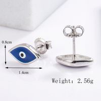 1 Piece Classical Funny Eye Octopus Plating Inlay Sterling Silver Zircon White Gold Plated Ear Studs sku image 1