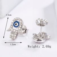1 Piece Classical Funny Eye Octopus Plating Inlay Sterling Silver Zircon White Gold Plated Ear Studs sku image 6