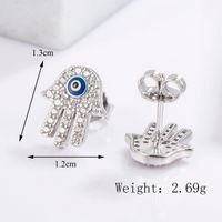 1 Piece Classical Funny Eye Octopus Plating Inlay Sterling Silver Zircon White Gold Plated Ear Studs sku image 7