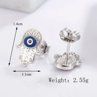 1 Piece Classical Funny Eye Octopus Plating Inlay Sterling Silver Zircon White Gold Plated Ear Studs sku image 2