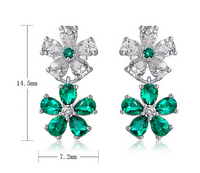 1 Pair Elegant Lady Streetwear Petal Polishing Inlay Sterling Silver Lab-grown Gemstone Drop Earrings main image 2