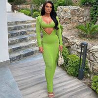 Vacances Du Quotidien Femmes Sexy Couleur Unie Polyester Évider Jupe Ensembles Jupe Ensembles main image 6