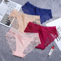 Solid Color Seamless Breathable Mid Waist Briefs Panties main image 2