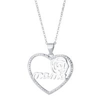 Simple Style Heart Shape Sterling Silver Plating Zircon Pendant Necklace 1 Piece main image 1