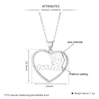 Simple Style Heart Shape Sterling Silver Plating Zircon Pendant Necklace 1 Piece main image 2