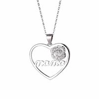 Lady Heart Shape Sterling Silver Plating Zircon Pendant Necklace main image 5