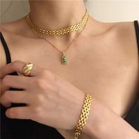 Nuevo Colgante De Estilo Europeo Y Americano De Acero De Titanio Personalizado, Chapado En Oro 18K, Pulsera Tejida, Collar De Moda Para Mujeres main image 1