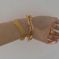 Nuevo Colgante De Estilo Europeo Y Americano De Acero De Titanio Personalizado, Chapado En Oro 18K, Pulsera Tejida, Collar De Moda Para Mujeres main image 4