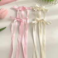 Ballet Style Double Bow Barrettes Korean Long Streamer Sweet Ribbon Braided Hair Headwear Versatile Multi-Color Hairpin main image 2