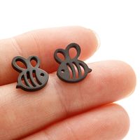 1 Pair Cute Sweet Animal Polishing Plating 304 Stainless Steel 18K Gold Plated Ear Studs main image 2