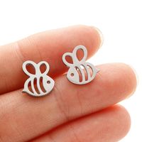1 Pair Cute Sweet Animal Polishing Plating 304 Stainless Steel 18K Gold Plated Ear Studs main image 5