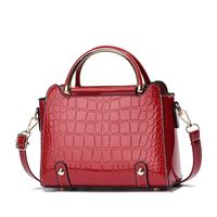 Women's Medium Pu Leather Solid Color Crocodile Elegant Vintage Style Square Zipper Crossbody Bag main image 1