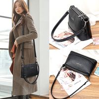 Women's Medium Pu Leather Solid Color Vintage Style Classic Style Square Zipper Crossbody Bag main image 2