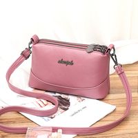 Women's Medium Pu Leather Solid Color Vintage Style Classic Style Square Zipper Crossbody Bag sku image 4