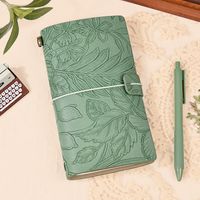 1 Piece Solid Color Class Learning Pu Leather Paper Cute Notebook main image 3