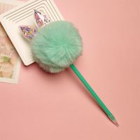 1 Piece Hairball Class Learning PVC Rabbit Fur Plastic Cute Ballpoint Pen main image 4