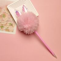 1 Piece Hairball Class Learning PVC Rabbit Fur Plastic Cute Ballpoint Pen main image 5