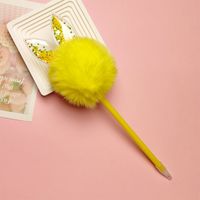 1 Piece Hairball Class Learning PVC Rabbit Fur Plastic Cute Ballpoint Pen sku image 5