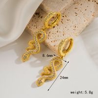 1 Pair Simple Style Water Droplets Bow Knot Plating Inlay Copper Zircon 18K Gold Plated Drop Earrings sku image 1