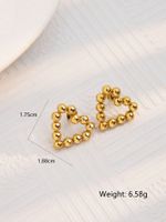 1 Pair Cute Heart Shape Polishing 304 Stainless Steel 18K Gold Plated Ear Studs main image 3