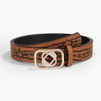 Casual Simple Style Color Block Pu Leather Inlay Rhinestones Women's Leather Belts main image 8