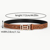 Casual Simple Style Color Block Pu Leather Inlay Rhinestones Women's Leather Belts sku image 2