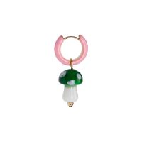 1 Piece IG Style Cute Simple Style Mushroom Enamel Glass Copper Drop Earrings sku image 4