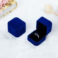 Formal Solid Color Flannel Fabric Jewelry Boxes sku image 3