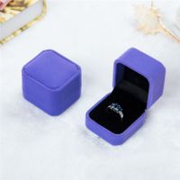 Formal Solid Color Flannel Fabric Jewelry Boxes sku image 1