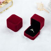 Formal Solid Color Flannel Fabric Jewelry Boxes sku image 10