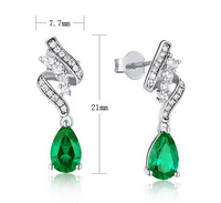 1 Pair Elegant Lady Streetwear Geometric Water Droplets Inlay Lab-grown Gemstone Sterling Silver Lab-grown Gemstone Drop Earrings main image 2