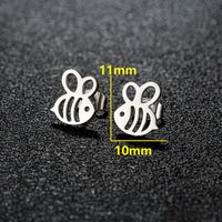 1 Pair Cute Sweet Animal Polishing Plating 304 Stainless Steel 18K Gold Plated Ear Studs sku image 5