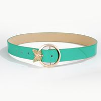 Simple Style Classic Style Color Block Pu Leather Plating Inlay Turquoise Rhinestones Unisex Leather Belts main image 2