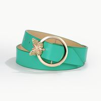 Simple Style Classic Style Color Block Pu Leather Plating Inlay Turquoise Rhinestones Unisex Leather Belts main image 3