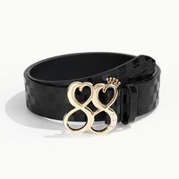 Simple Style Classic Style Color Block Pu Leather Plating Inlay Turquoise Rhinestones Unisex Leather Belts main image 5
