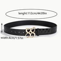 Simple Style Classic Style Color Block Pu Leather Plating Inlay Turquoise Rhinestones Unisex Leather Belts sku image 2