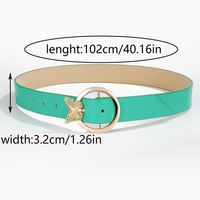 Simple Style Classic Style Color Block Pu Leather Plating Inlay Turquoise Rhinestones Unisex Leather Belts sku image 1