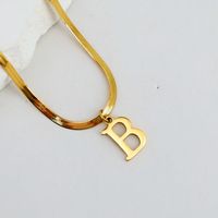 304 Stainless Steel 18K Gold Plated Luxurious Commute Letter Pendant Necklace sku image 2