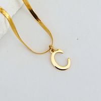 304 Stainless Steel 18K Gold Plated Luxurious Commute Letter Pendant Necklace sku image 3