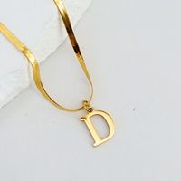 304 Stainless Steel 18K Gold Plated Luxurious Commute Letter Pendant Necklace sku image 4
