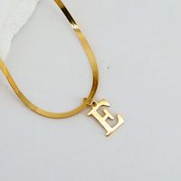 304 Stainless Steel 18K Gold Plated Luxurious Commute Letter Pendant Necklace sku image 5